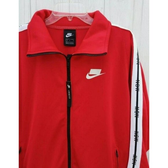 SIZE LARGE MEN'S NIKE NSW JACKET FULL ZIP SWEATSHIRT / HABANERO / BLACK - Picture 2 of 6